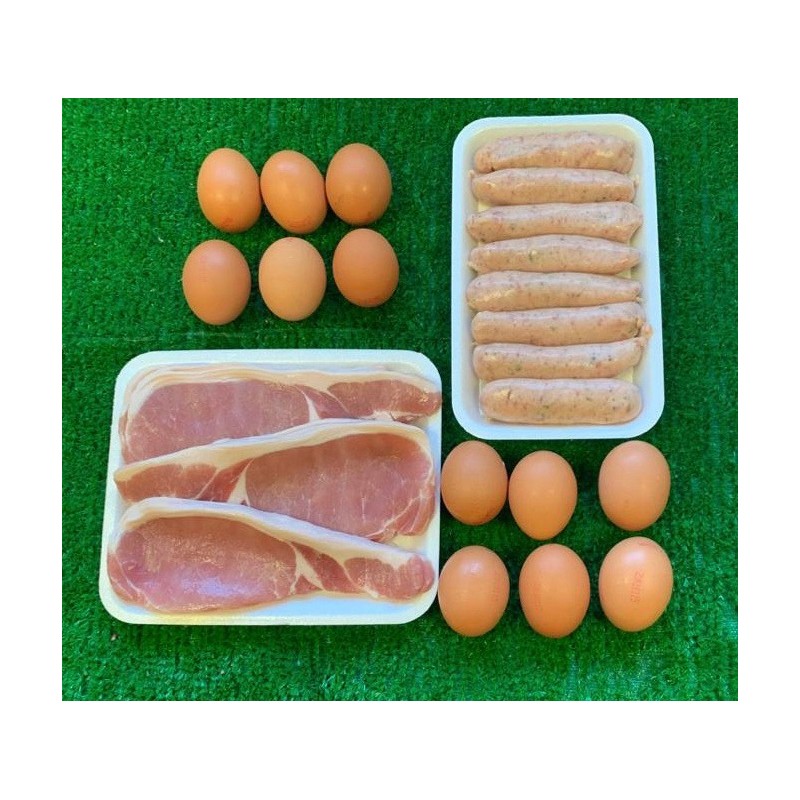 BREAKFAST PACK - 12 Eggs, 500g Bacon, 500g Sausages